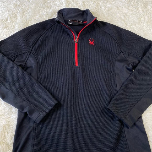 Women’s Spyder Half Zip Pullover Sweater Black Med - Picture 2 of 12